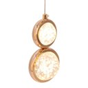 Ver imagem 1 de Lustre Pendente Saturno Globo Led 3 Cores Multicor Cristal Bolhas 12w Bivolt