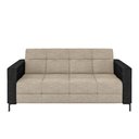 Ver imagem 5 de Sofá Living Decorativo Houston 2 Lugares 200cm Pés em Metal Linho/ PU Bege Escuro/ Preto G33 - Gran