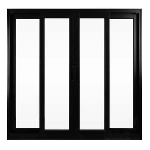 Janela de Alumínio Preto Vitro de Correr 4 Folhas Suprema sem Grade Hale-2.00(l)x1.00(a)