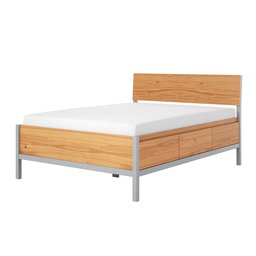 Cama de Casal em Madeira Maciça 147cm X 198cm Square - 5