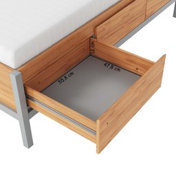 Cama de Casal em Madeira Maciça 147cm X 198cm Square - 7