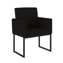 Poltrona Cadeira Decorativa Recepção Base de Ferro Dourada Cor:preto - 1