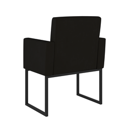 Poltrona Cadeira Decorativa Recepção Base de Ferro Dourada Cor:preto - 3