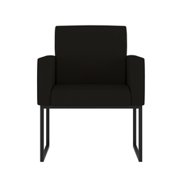 Poltrona Cadeira Decorativa Recepção Base de Ferro Dourada Cor:preto - 2