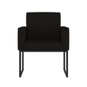 Poltrona Cadeira Decorativa Recepção Base de Ferro Dourada Cor:preto - 3