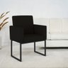 Poltrona Cadeira Decorativa Recepção Base de Ferro Dourada Cor:preto - 1