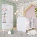 Ver imagem 1 de Quarto de Bebê Completo Labirinto 2 Portas 2 Gavetas Branco - Henn