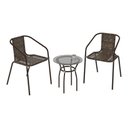 Ver imagem 1 de Conjunto para Jardim com Mesa de Centro Vidro 50cm e 2 Cadeiras Junco Sintético Multimóveis Cr8007