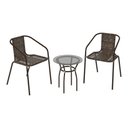 Ver imagem 5 de Conjunto para Jardim com Mesa de Centro Vidro 50cm e 2 Cadeiras Junco Sintético Multimóveis Cr8007