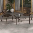 Ver imagem 2 de Conjunto para Jardim com Mesa de Centro Vidro 50cm e 2 Cadeiras Junco Sintético Multimóveis Cr8007