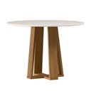 Ver imagem 3 de Conjunto Sala de Jantar Mesa Isabela 100x100 4 Cadeiras Cecilia Ype/off White/linho Palha