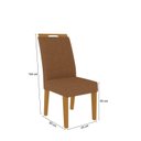 Ver imagem 4 de Cj Evora 120x90 Tp MDF/Vidro c/4 Cad Marrom/Nature/Off White