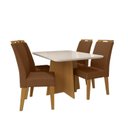 Ver imagem 2 de Cj Evora 120x90 Tp MDF/Vidro c/4 Cad Marrom/Nature/Off White