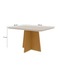 Ver imagem 3 de Cj Evora 120x90 Tp MDF/Vidro c/4 Cad Marrom/Nature/Off White