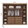 Guarda Roupa Casal Belmonte 2 Portas 8 Gavetas Cumaru 25 Fendi com Espelho – Novo Horizonte - 2