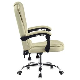 Cadeira de Escritório Presidente Base Cromada com Rodinha Fortt Paris Branca - Cpf02-b - 4