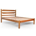 Ver imagem 3 de Conjunto de Quarto 1 Cama 2 Mesas de Cabeceira e Baú Porteira Marrom/Mogno Mel