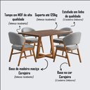 Ver imagem 2 de Mesa Isabela 1,2m Freijó Pés Cerejeira Madeira Maciça 4 Cadeiras Débora - Cinza Linho