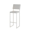 Ver imagem 3 de Kit 4 Banquetas com Encosto Industrial e Moderna Nina Branco e Corino Branco