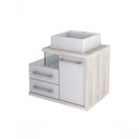 Ver imagem 2 de Gabinete Armario P-banheiro (balcao C-cuba Q355) Legno 650 Branco Chess C-snow