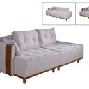 Ver mais imagens de Sofá Fixo 1,95 - Cama Solteiro Veludo Bege Claro