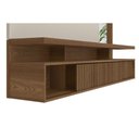 Ver imagem 3 de Painel Quarto P/ Tv até 60 Pol Maragogi C/ 2 Porta e 2 Prateleiras 182x154cm Nature/off White -