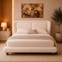 Ver imagem 1 de Cama Japonesa com Cabeceira Queen Blind Haru Bouclé Off White - Sallar Home