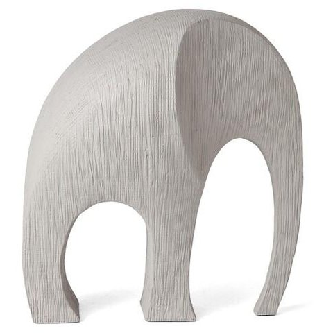 Escultura Elefante em Polirresina Bege Mart 26cm