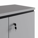 Ver imagem 6 de Armário Baixo 80cm para Escritório 2 Portas com Chave Puxadores Cava Corporate Cinza/Sagrado/Preto