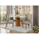 Ver imagem 4 de Mesa de Jantar Anitta 135x90 Cm com Vidro Ype Off White e 4 Cadeiras Mariana Veludo Nude – New Ceval