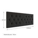 Ver imagem 5 de Painel Cabeceira Casal Capitonê Estofada 140cm Elisa Fixação Parede Suspenso:Preto