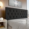 Painel Cabeceira Casal Capitonê Estofada 140cm Elisa Fixação Parede Suspenso:preto - 2
