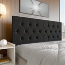 Ver imagem 2 de Painel Cabeceira Casal Capitonê Estofada 140cm Elisa Fixação Parede Suspenso:Preto