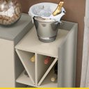 Ver imagem 2 de Aparador Bar para Sala 105 X 85 Cm Adega 2 Portas Nicho Mdp Cinza Champagne - Fellicci