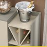 Aparador Bar para Sala 105 x 85 Cm Adega 2 Portas Nicho MDP Cinza Champagne - Fellicci - 2