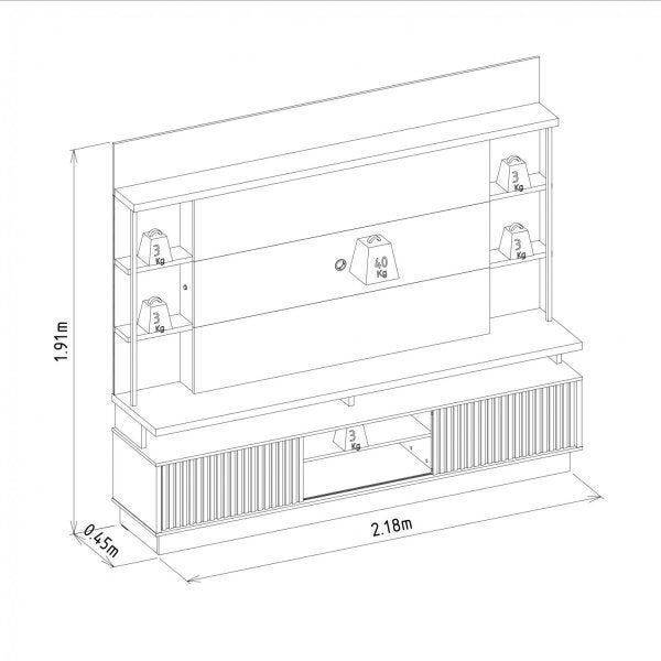 Estante Home para TV até 60 Polegadas Salvador Linea Brasil - 4