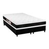 Cama Box King: Colchão Espuma Castor D45 Black e White Double Face + Base CRC Suede Black(193x203) - 1