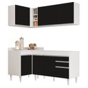 Ver imagem 1 de Armário de Cozinha Modulado de Canto Direito 4 Peças Cp37 Balcão sem Tampo Branco/preto - Lumil Lumi