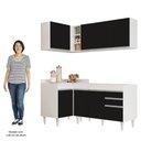 Ver imagem 5 de Armário de Cozinha Modulado de Canto Direito 4 Peças Cp37 Balcão sem Tampo Branco/preto - Lumil Lumi