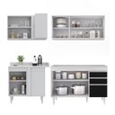 Ver imagem 6 de Armário de Cozinha Modulado de Canto Direito 4 Peças Cp37 Balcão sem Tampo Branco/preto - Lumil Lumi