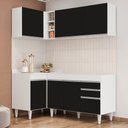 Ver imagem 2 de Armário de Cozinha Modulado de Canto Direito 4 Peças Cp37 Balcão sem Tampo Branco/preto - Lumil Lumi