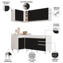 Ver imagem 3 de Armário de Cozinha Modulado de Canto Direito 4 Peças Cp37 Balcão sem Tampo Branco/preto - Lumil Lumi