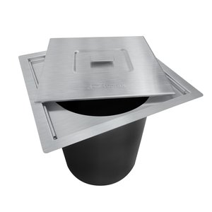 LIXEIRA DE EMBUITR EM ACO INOX COM ACABAMENTO ESCOVADO - LAC0001
