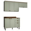 Ver imagem 2 de Cozinha Compacta Flora 6 Portas 3 Gavetas 100% MDF Mint - Genialflex