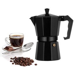 Cafeteira Italiana Alumínio 6 Xícaras Preta 300ml Original - 2
