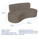 Ver imagem 2 de Sofá Curvo Orgânico Escritório Recepção 3 Lugares Amsterdã 160cm Suede