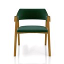 Ver imagem 5 de Kit 3 Cadeiras Sala de Jantar e Jogos Carteados Madeira Maciça Poker Veludo Verde/mel G42 - Gran Bel