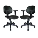 Ver imagem 1 de Kit 2 Cadeiras Secretária Executiva C/ Braços Courvin 100% Nacional para Escritório