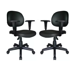 Kit 2 Cadeiras Secretária Executiva C/ Braços Courvin 100% Nacional para Escritório