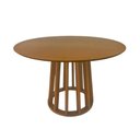 Ver imagem 1 de Mesa de Jantar Redonda Rebeca com Base Cone Palito em Madeira 1,30x1,30 Cerejeira